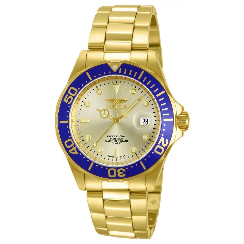 NWT Invicta 14124 Pro Diver | 3-Hand | Gold | Men's Watch
